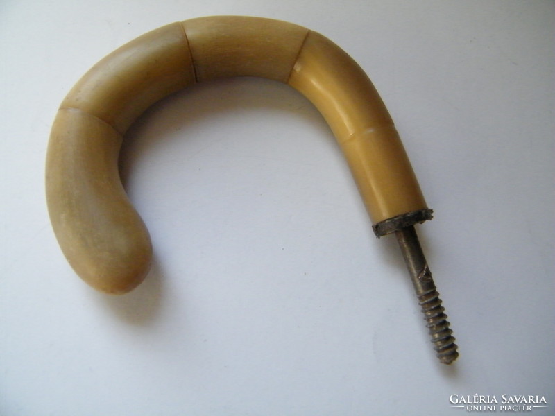 Antique horn stick end