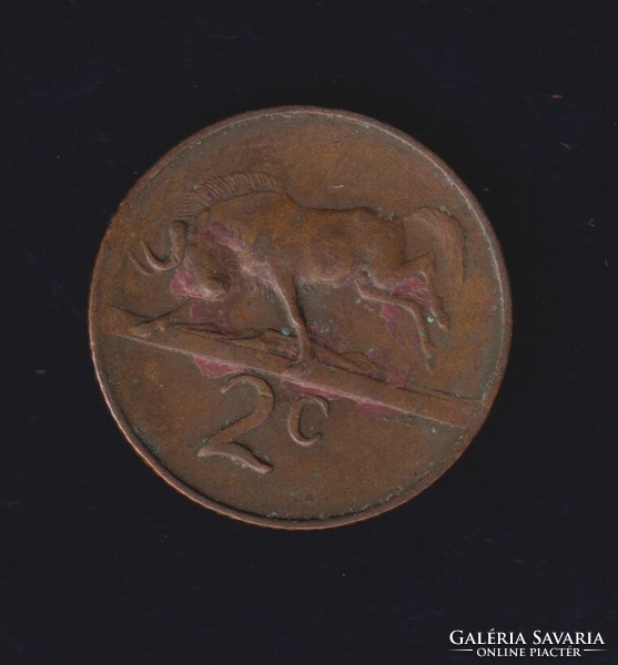 South Africa 2 cents 1967 with English inscription 