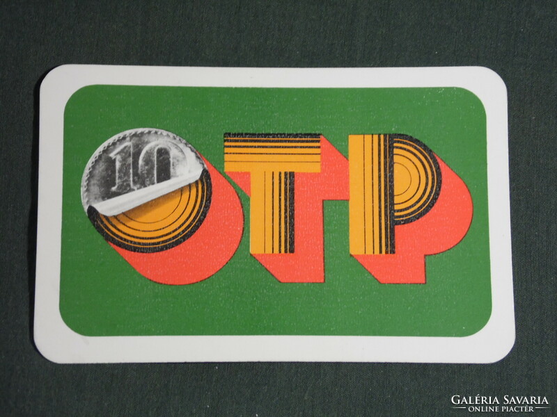 Kártyanaptár, OTP takarékpénztár, bank, grafikai rajzos, tízforintos,1973,   (5)