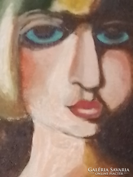 Kádár Béla Kék szemű lány festmény akril másolata