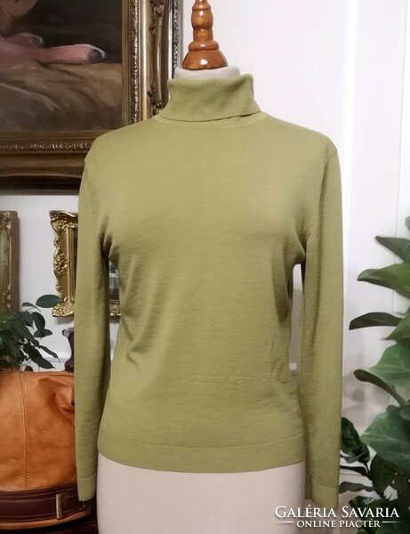 Alex&co 40 100% merino wool sweater, moss green turtleneck