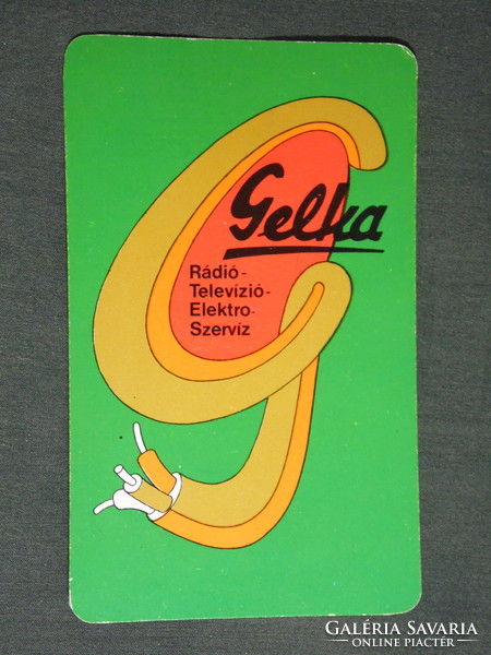Kártyanaptár, Gelka rádió, televízió háztartásigép szerviz, grafikai rajzos,1973,   (5)