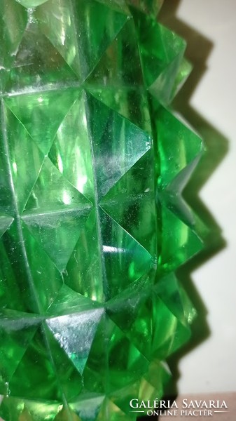Gyűjtői üveg váza zöld antik világító üvegváza