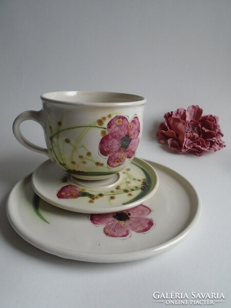 Ceramic, hand-painted breakfast set.
