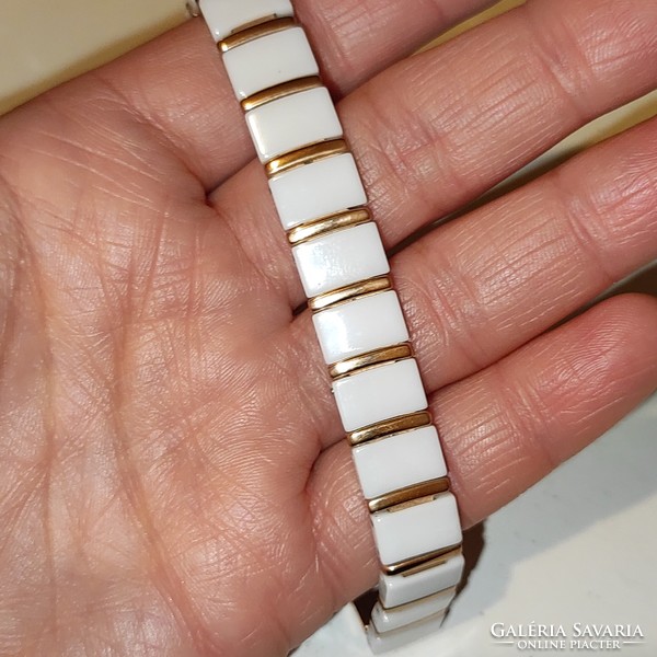 New gold plated steel/ceramic magnetic bracelet