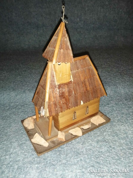 Wooden church model dr. With the signature of János Urban 1980 (a4)