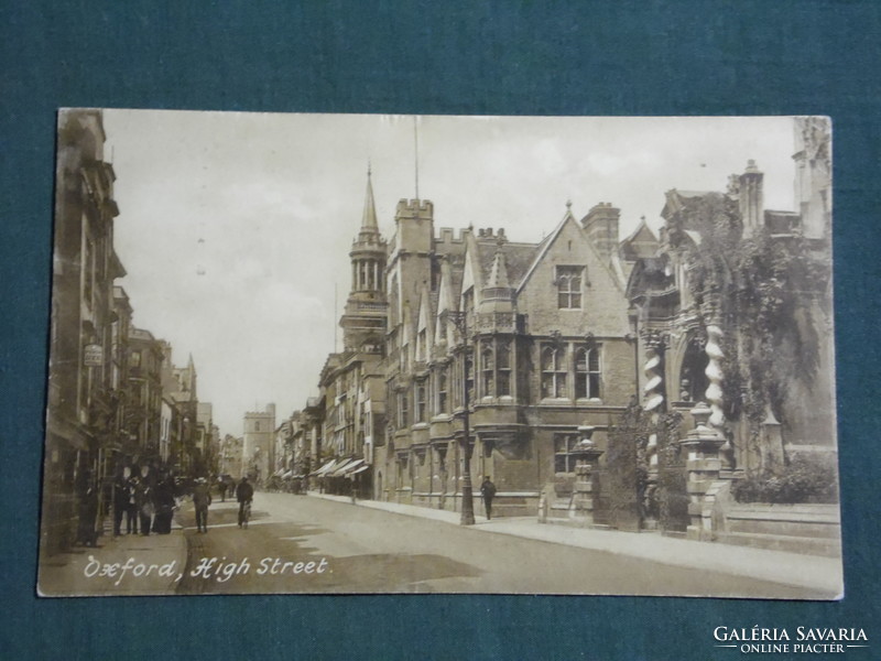 Képeslap, Postcard, Anglia, England Oxford, High Street, utca látkép részlet