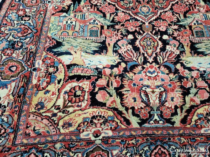 Iráni antik kasmar 140x210 kézi csomós gyapjú perzsa szőnyeg BFZ542