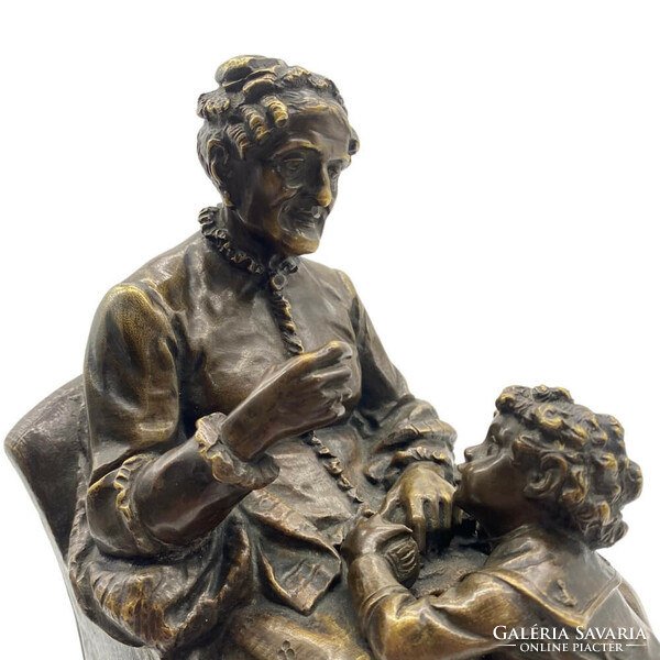 Carl Bröse - "Családi kötelék" bronz szobor - M1267