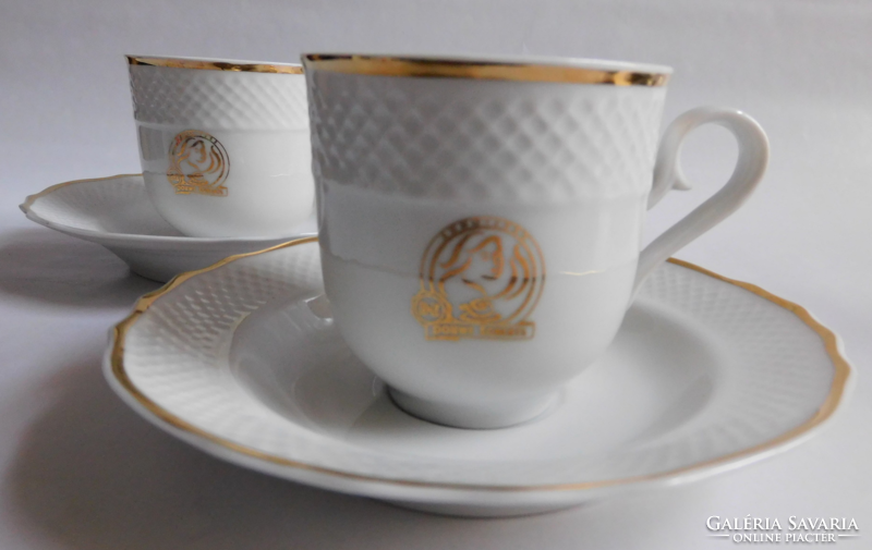 Hollóházi Pannónia kávés szett Douwe Egberts logóval