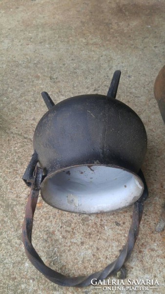 Original 200 year old witch's cauldron three-legged iron cauldron pot medieval cast iron pilsen