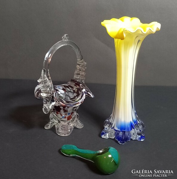 Glass vase, Murano pipe, basket can be negotiated together