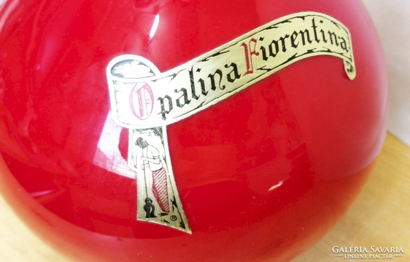 Opalina Florentina Murano. Korálvörös karaffa ritkaság az 1960-s évekből