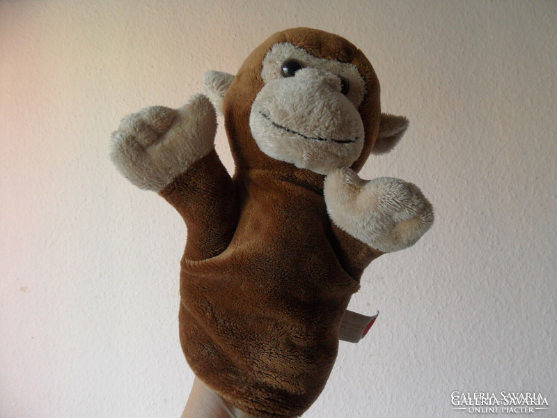 Plush monkey, puppet gloves
