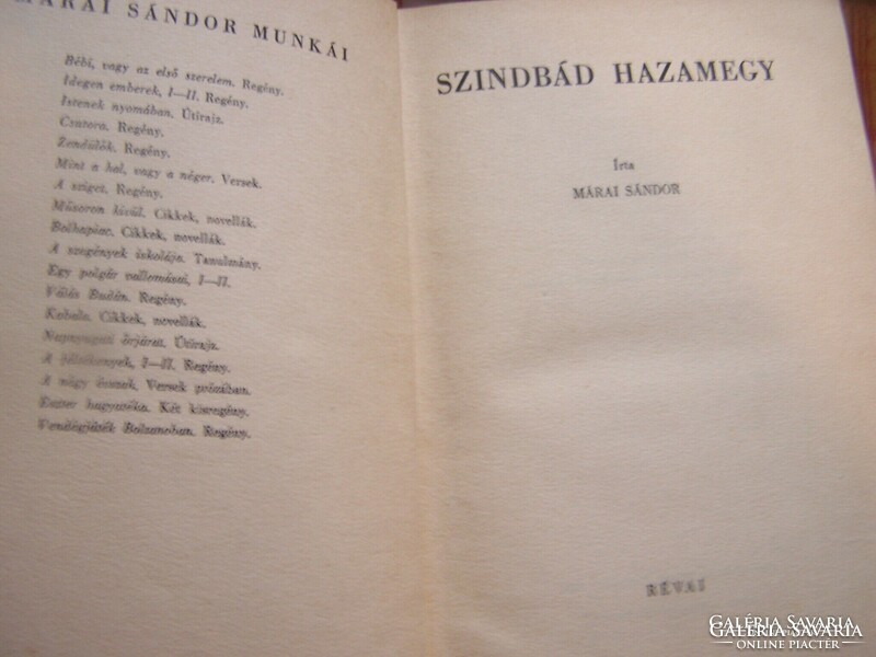 First edition of Márai Sándorszindbád Goes Home!