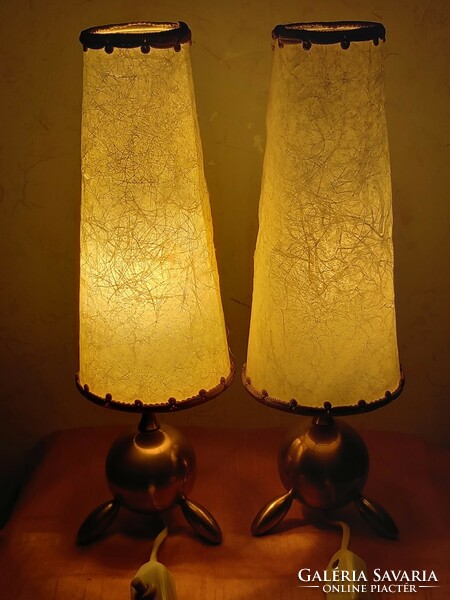 Retro Auböck stílusú tömör sárgaréz ritka éjjelilámpa asztali lámpa párban 1950-es évekböl