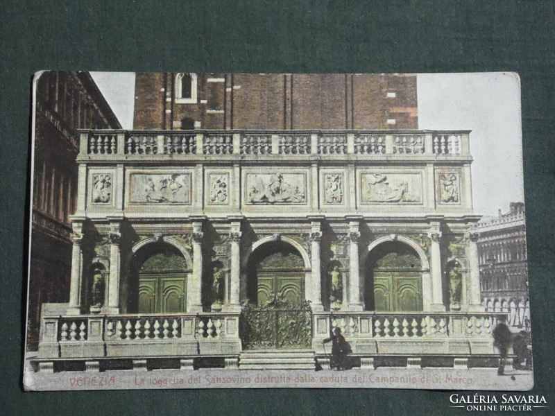 Képeslap, Postcard, Olaszország, Velence, Sansovino’s Loggetta, látkép részlet