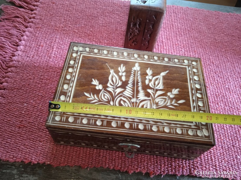 Carved wooden box