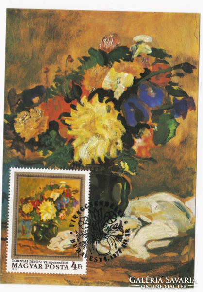 János Tornyai: flower still life - cm postcard