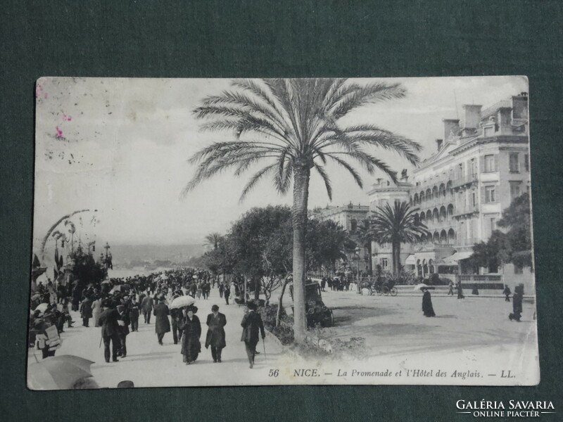 Képeslap, Postcard, Francia,Nizza Hotel,NICE. La Promenade et l'Hôtel des Anglais