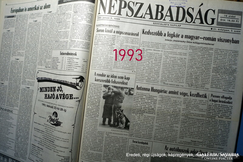 31. SZÜLETÉSNAPRA !? / 1993 január 20  /  Népszabadság   /  Újság - Magyar / Napilap. Ssz.:  26633