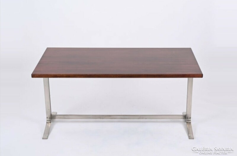 Rosewood and steel table design moscatelli, formanova