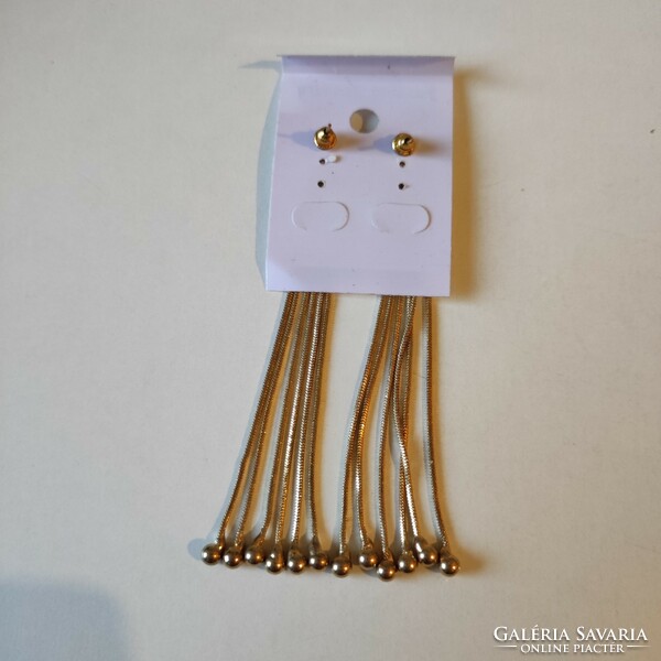 Gold-plated long earrings 9cm