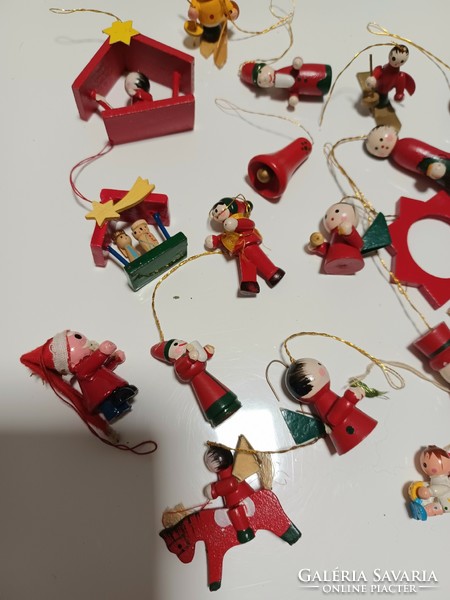 Christmas tree decoration - 18 wooden figures