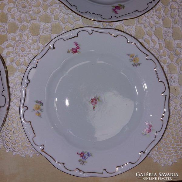 Zsolnay porcelán, szép virágos, süteményes tányérok