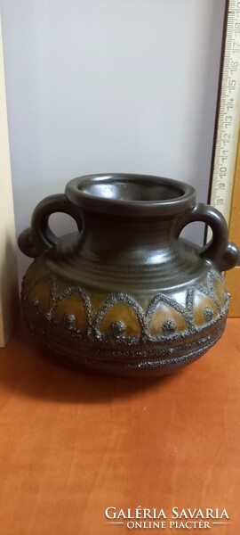 Kerámia kétfülű kis váza