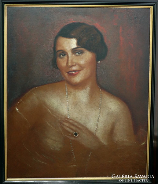 ART DECO NŐI PORTRÉ, JELZETT, 1933.