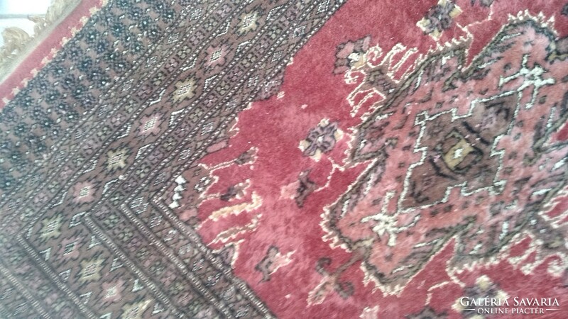 Szőnyeg, pakisztáni, selyemkontúros,  gyapjú  200 x 115 cm