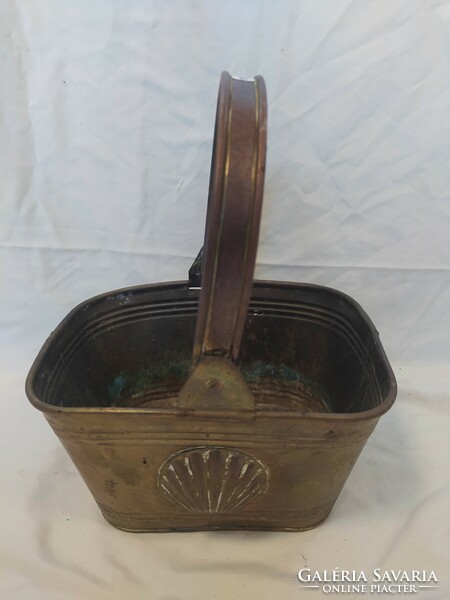 Antique copper basket