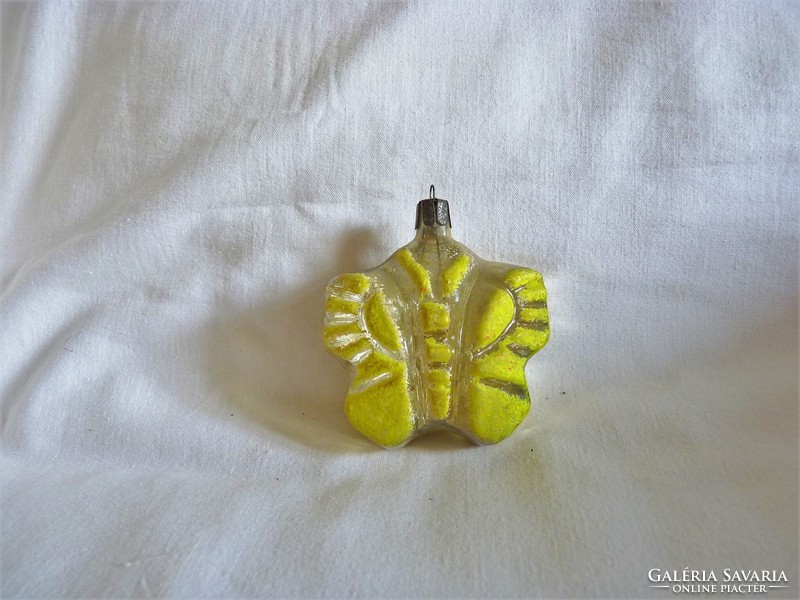 Old glass Christmas tree decoration - butterfly! (Translucent!)