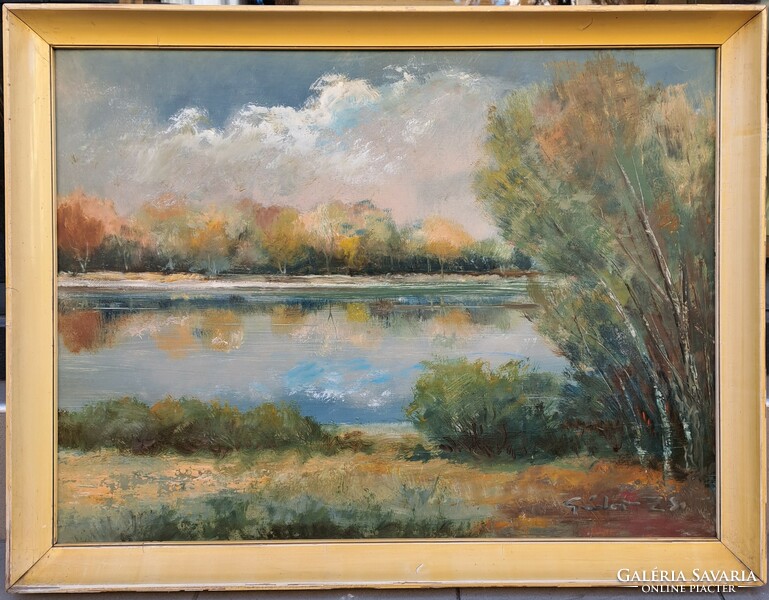 Gádor e. Zsolt (1946-): waterfront landscape, 60x80 cm., Gallery