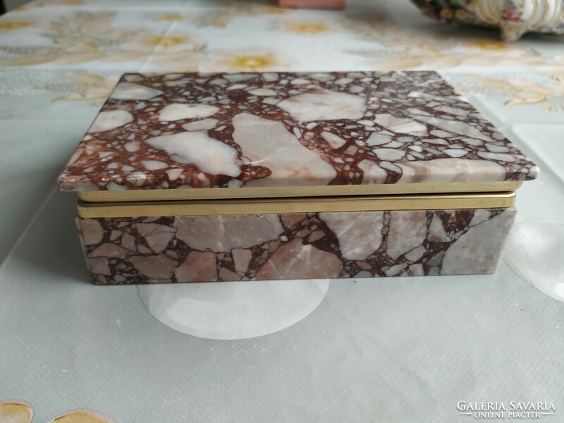Marble jewelry box with copper closure for sale! Decorative box, card holder box for sale
