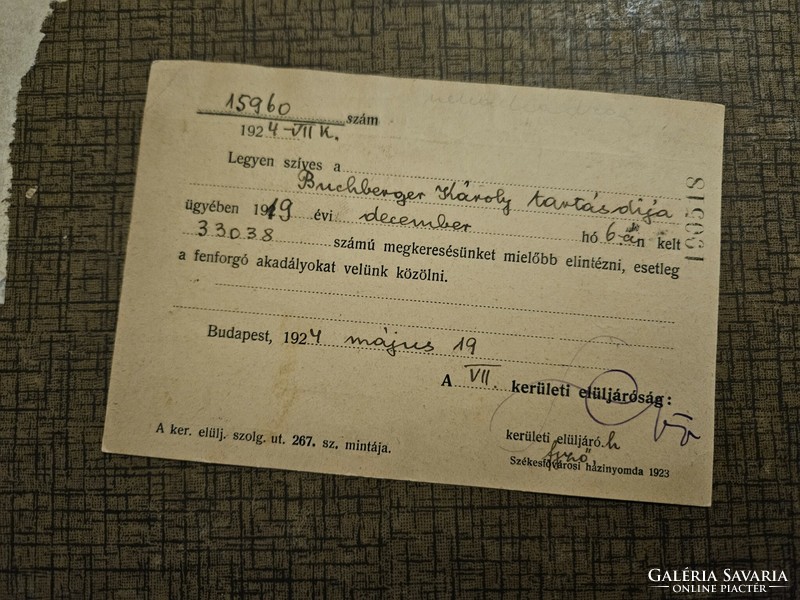 1924-es Fejléces levél Budapest
