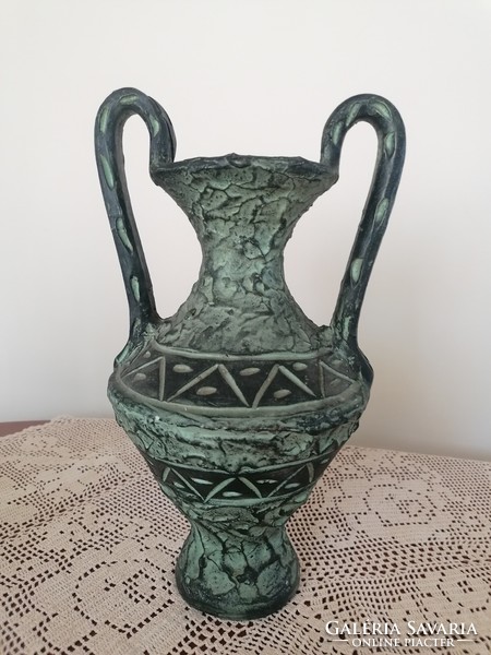 Antik görög hatású kerámia amfóra váza. 35 cm!