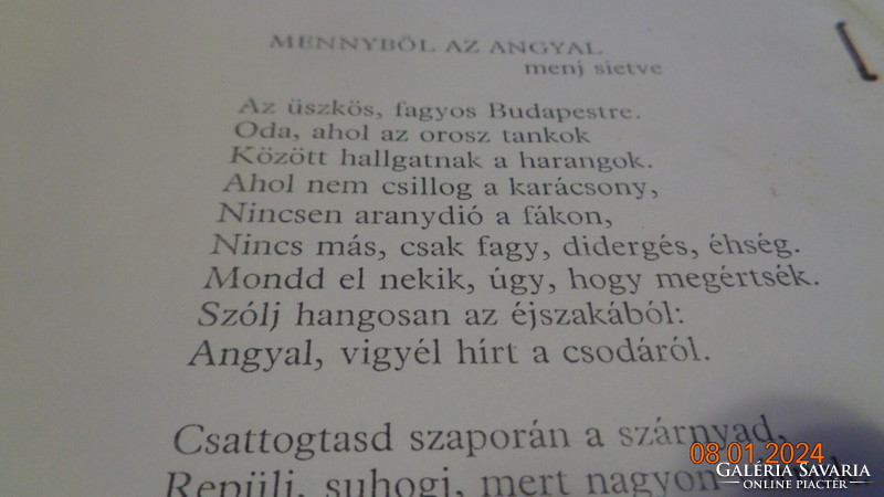 Jókai Anna  : Ima Magyarországért  és a  Menyből az angyal  c. vers  régebbi másolata