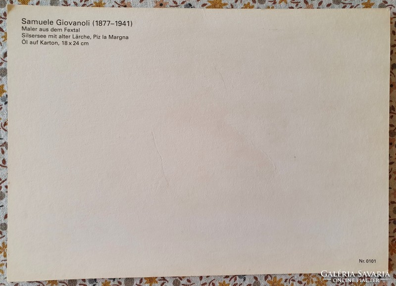 Régi Samuele Giovanoli képeslap üdvözlőlap levelezőlap postatiszta