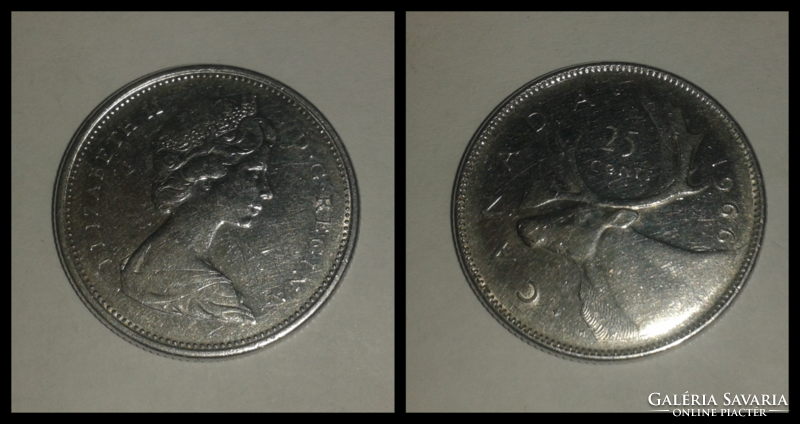 Kanada ezüst 25 cent, 1966