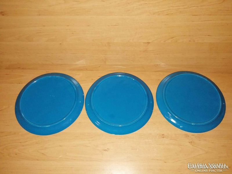 Mázas kerámia osztott sárga és kék tányér készlet 22 cm (2p)