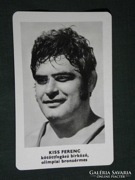 Kártyanaptár,Sportpropaganda,Olimpia bajnokok,Kiss Ferenc birkózó bronzérmes, 1973,   (5)