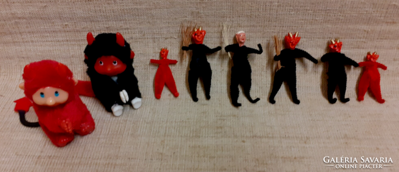 6 pcs. Retro handmade lead devil Krampus figurines Christmas tree ornaments. /22/