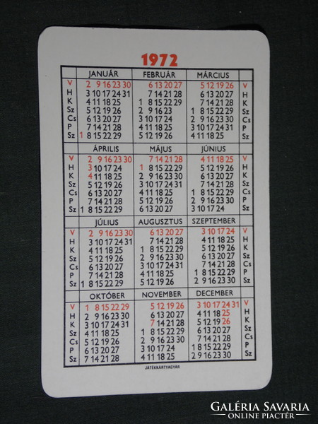 Card calendar, monitoring economic weekly newspaper, magazine, graphic, 1972, (5)