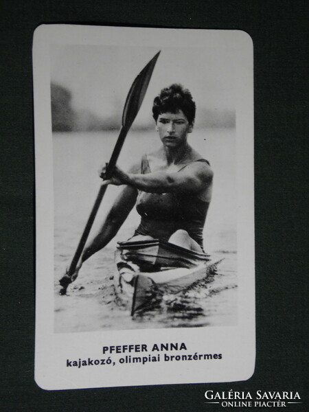 Kártyanaptár,Sportpropaganda,Olimpia bajnokok,Pfeffer Anna kajakozó bronzérmes, 1973,   (5)