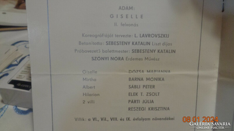 A Táncművészeti Főiskola  vizsga előadása  az Operában 1991.