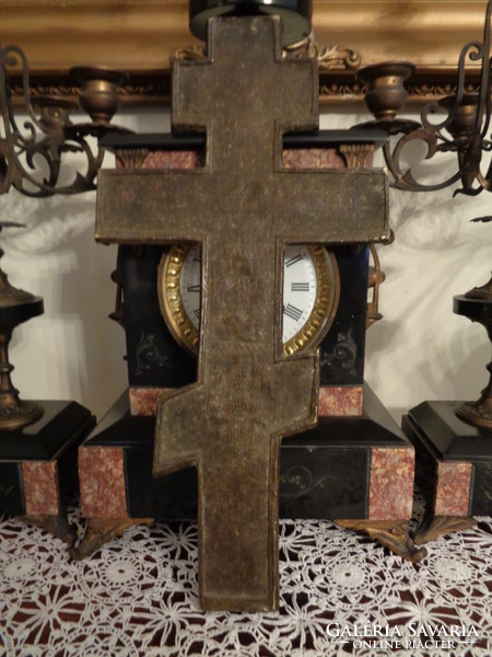 19th century orthodox bronze cross - crucifix