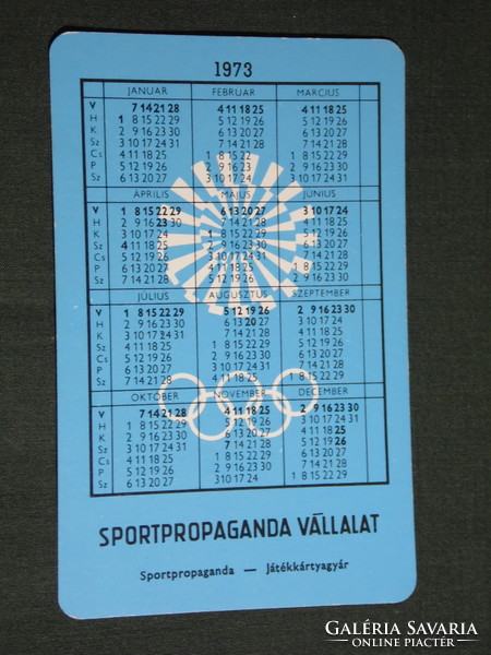 Kártyanaptár,Sportpropaganda,Olimpia bajnokok,Balczó András öttusa bronzérmes, 1973,   (5)
