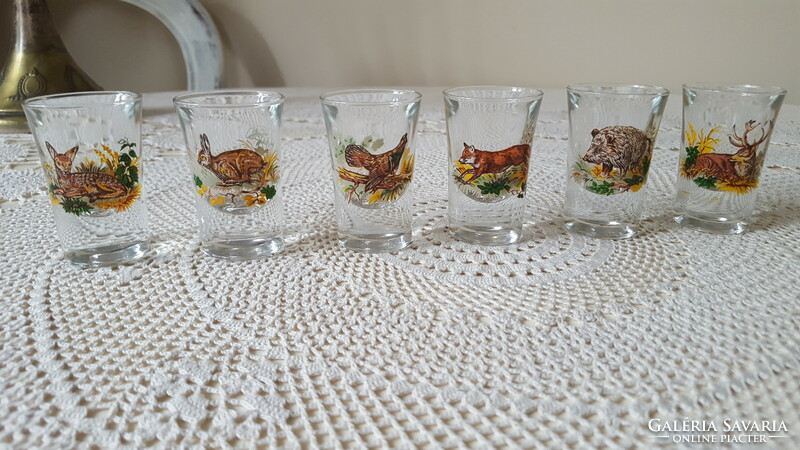 Brandy glass set, wild animals